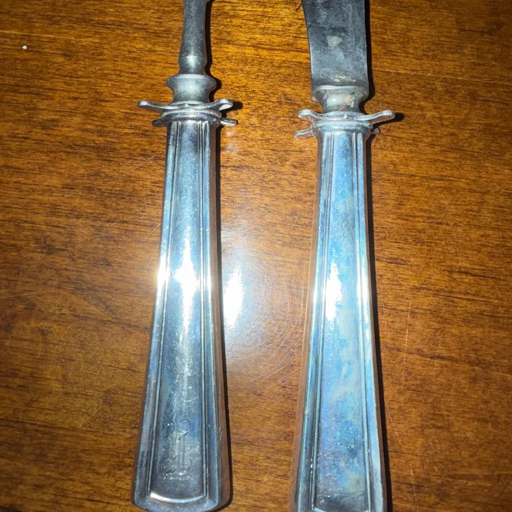 Dominic and Haff Vintage carving set,sterling handled,Elegant Silver Carving Set
